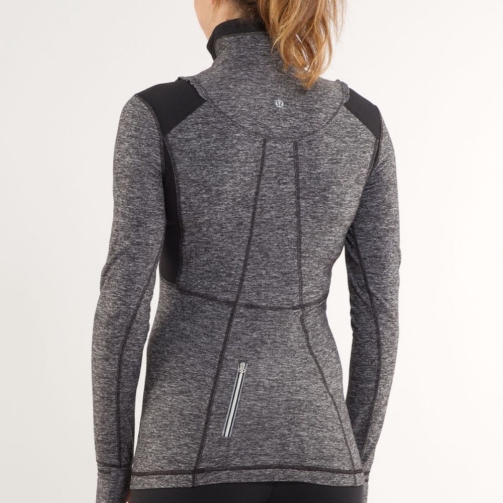 Lululemon Run Your Heart Out Heathered Black Pullover Size 6